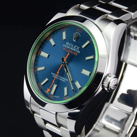 rolex milgauss blue pre owned|rolex milgauss price.